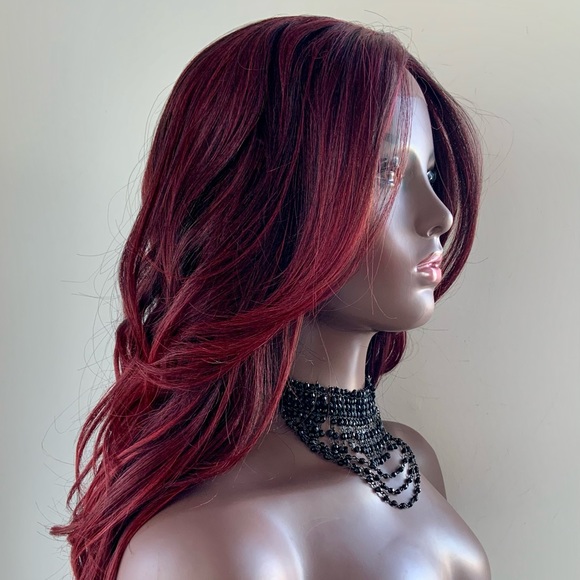 Gorgeous 22” Ombre Red Pepper Lace Front Synthetic Wig - Picture 3 of 8
